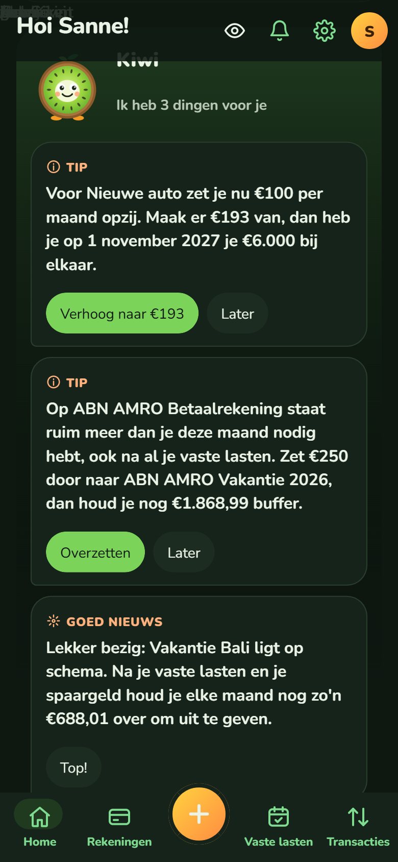 Kiwi geeft tips in de app